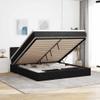 vidaXL Storage Bed with Mattress & LEDs, Black Velvet, 71 x 79 in view 2