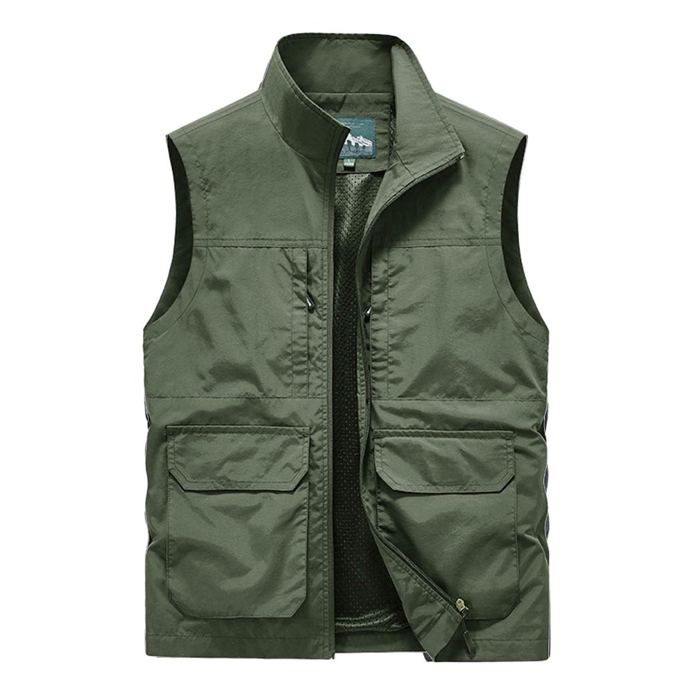 YOSUWOAI Men's Outdoor Vest, Sleeveless Fishing Vest, Lightweight Breathable Summer Vest with Multiple Pockets