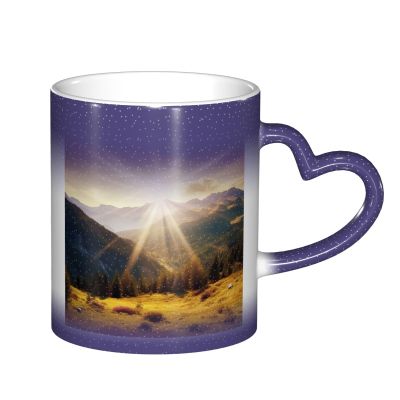 Color-Changing Coffee Mug with Mountain Sunshine, 325 ml, Blue