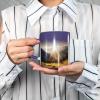 Color-Changing Coffee Mug with Mountain Sunshine, 325 ml, Blue view 4