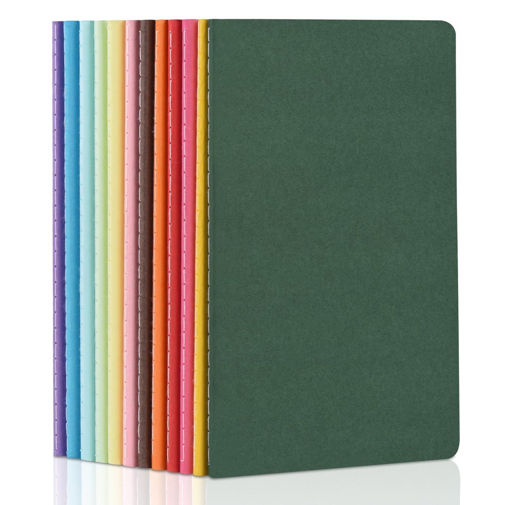 ZCZN A5 Blank Notebooks, 12 Pack, 12 Colors