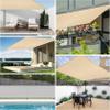Rectangular Shade Sail with Eyelets, 230 x 400 cm, HDPE, Air- and Water-Permeable, Cream view 2