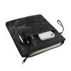 Black Marble Print Book Cover with Zipper Pouch, Washable view 3
