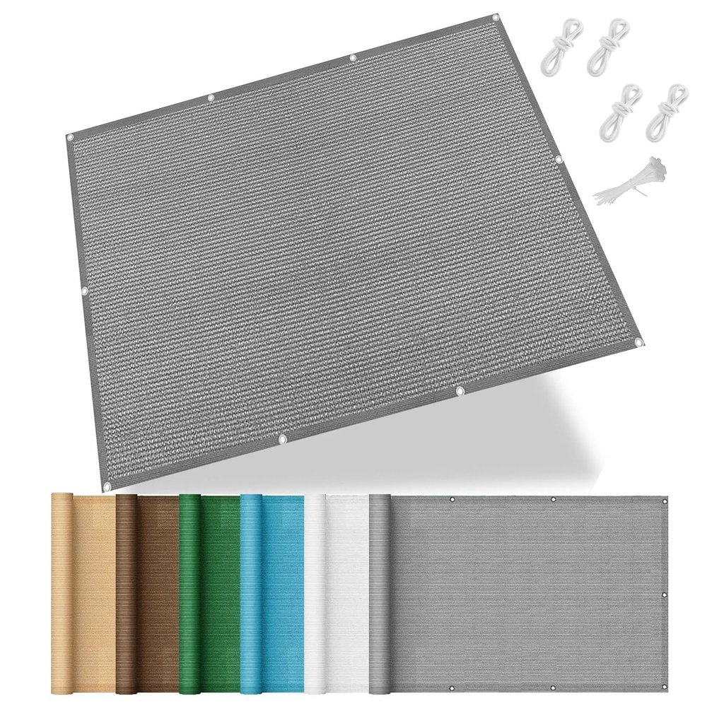 Sun Shade Sail 280 x 280 cm, HDPE, Air- and Water-Permeable, Gray