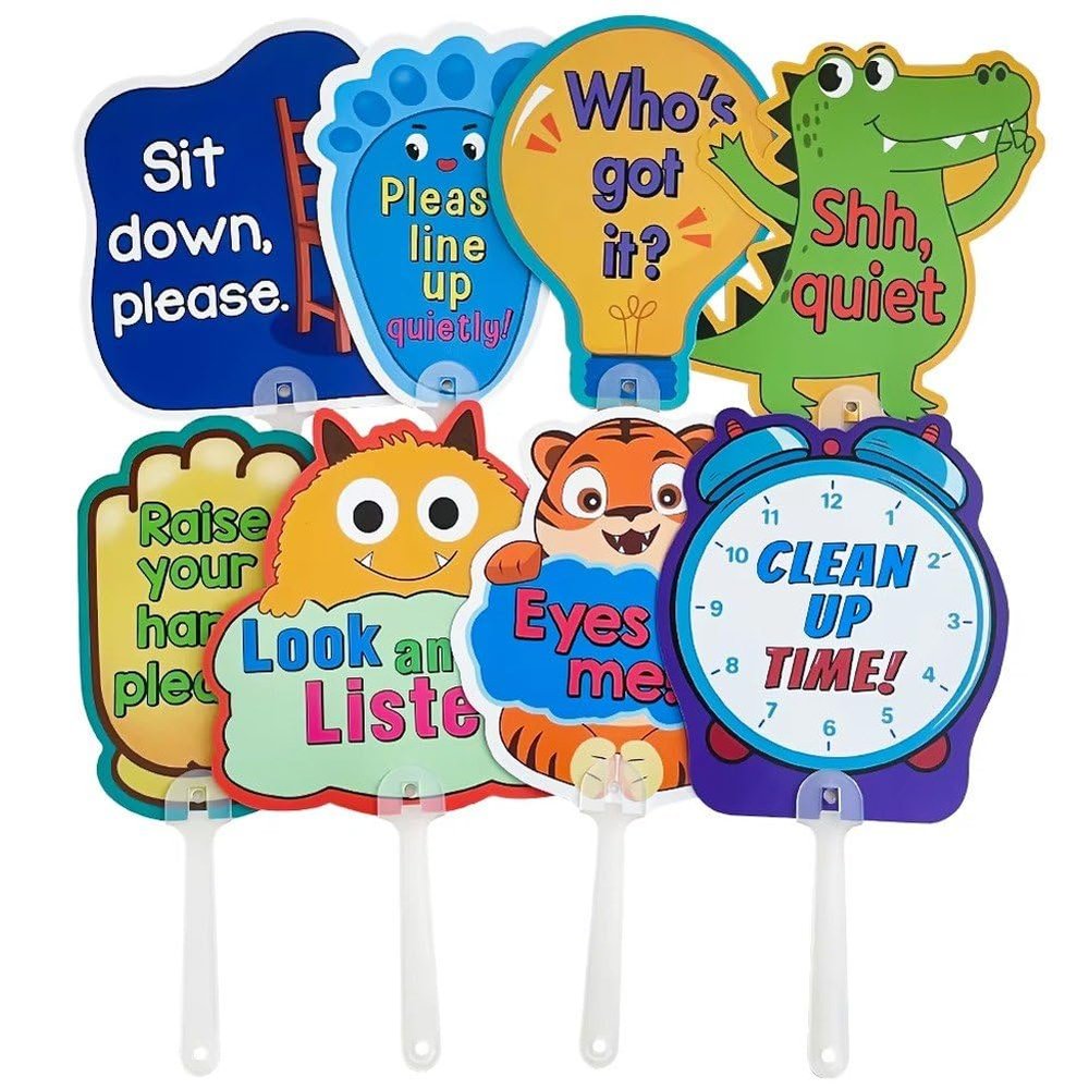 Fituenly 8-Piece Manage Your Class Sign Paddles