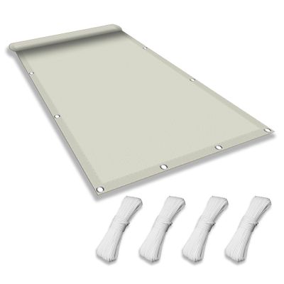 Custom-Size Sun Shade Sail 250 x 400 cm, Waterproof, 98% UV Protection, Cream