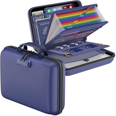 DocSafe Fireproof File Organizer with Lock, 13-Pocket Accordion Document Box