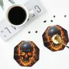 Shattering of Skull Leather Coasters, Set of 6 view 4