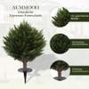45 cm Artificial Cypress Topiary Ball Tree with Ground Stake, Faux Boxwood Ball for Outdoor Front Porch and Garden view 4