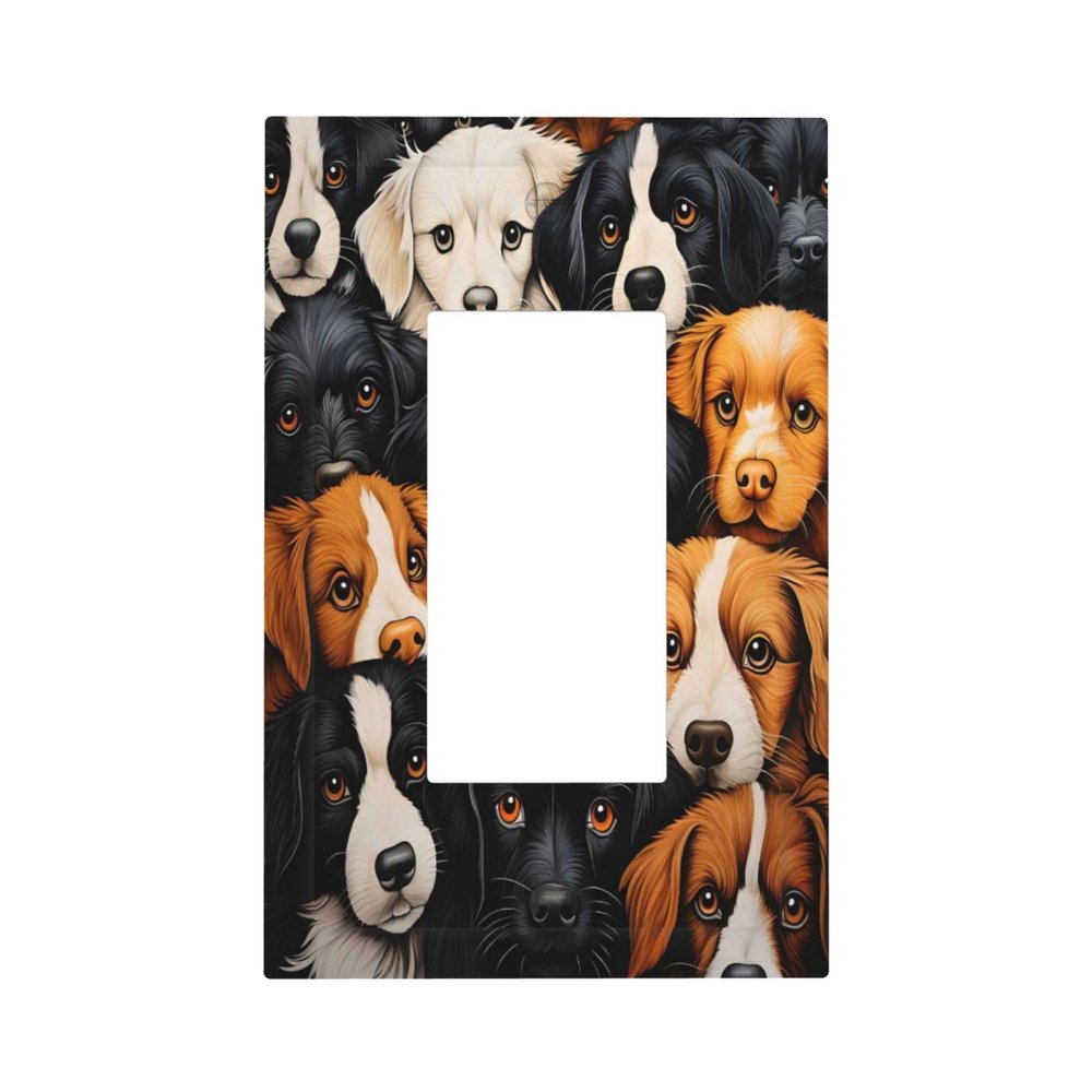 Mexpekil Dog Pattern Light Switch Cover, Single-Gang Rocker Wall Plate