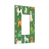 Mexpekil Light Switch Cover, Cute Dog Paw Print, 1-Gang Rocker Wall Plate, Green view 2