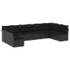 IKAYAA 10-Piece Black Rattan Patio Conversation Set with Storage view 2