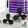 Stair-Climbing Cart Accessories, 2 Pairs of Iron Wheels, Black view 3