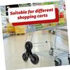 Stair-Climbing Cart Accessories, 2 Pairs of Iron Wheels, Black view 4