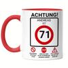 Kiddle-Design Personalized 71st Birthday Mug, Speed Limit 71 Sign, Red view 1
