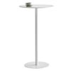 Round White Cocktail Bar Table with Metal Base view 1