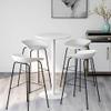 Round White Cocktail Bar Table with Metal Base view 2