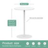 Round White Cocktail Bar Table with Metal Base view 3