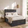 Kaiser Möbel Trento Box Spring Bed 55 x 79 in, Graphite view 1