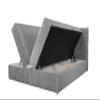 Kaiser Möbel Trento Box Spring Bed 55 x 79 in, Graphite view 3