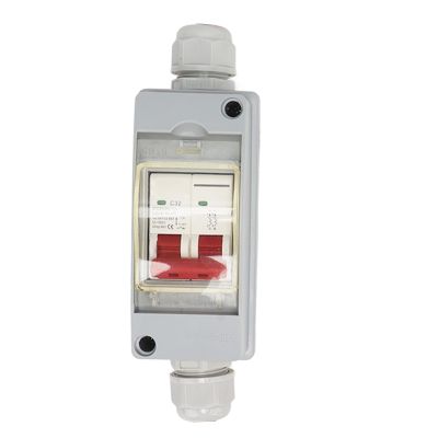 Solar Panel Disconnect Switch 500V 32A 2P with IP65 Waterproof Distribution Box (No Cables)