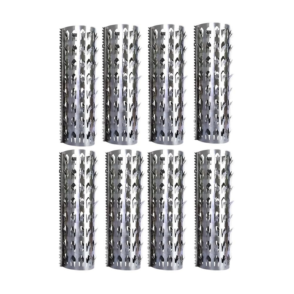 GZHERVICES Anti-Climb Spikes, Stainless Steel Pipe Guard with Screws, Silver, 8-Pack, 80 mm