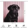4-Piece Shower Curtain Set with Cute Pug Print view 2