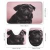 4-Piece Shower Curtain Set with Cute Pug Print view 3