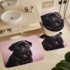 4-Piece Shower Curtain Set with Cute Pug Print view 4