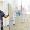 Homoyoyo Self-Adhesive Blue PVC Stickers with Clear Wheelchair Symbol, Scratch-Resistant, 10-Pack view 4