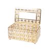 Gold Tissue Box with Crystal Cubes view 4