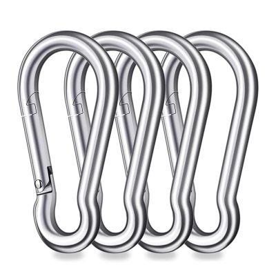 304 Stainless Steel Spring Snap Hooks, 2.36 in, 300 lb, 4-Pack