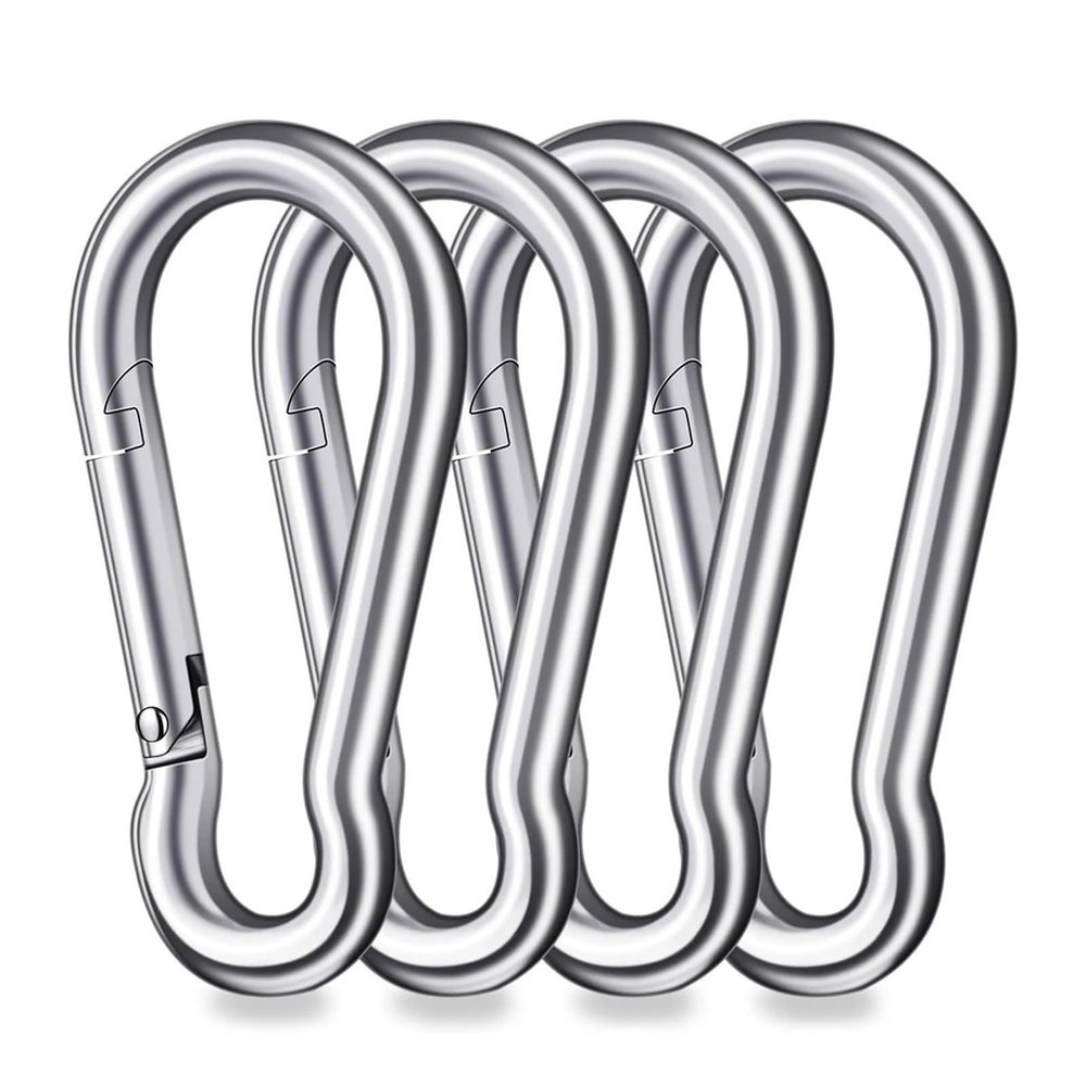 304 Stainless Steel Spring Snap Hooks, 2.36 in, 300 lb, 4-Pack