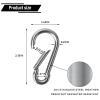 304 Stainless Steel Spring Snap Hooks, 2.36 in, 300 lb, 4-Pack view 2