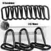 Zymjzbetic Black Aluminum Carabiner D-Ring Keychain Clip Set, 9-Piece Style 1 view 2