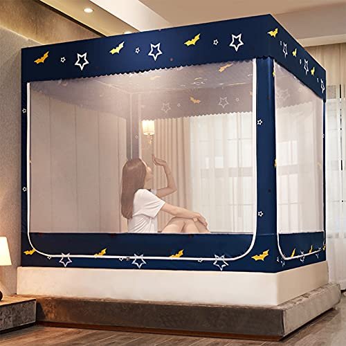 PYCJNFC Mosquito Net Bed Canopy with Zippers, Double-Door Camping Tent, 200 x 220 x 170 cm