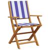 GCHDHAPB Home-Outdoor Patio Furniture Set, 3-Piece Bistro Set, Blue and White Fabric and Solid Wood view 3