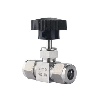 UGLYAF Adjustable Needle Valve, 3, 4, 6, 8, 10, 12, 14 mm, 1/8, 1/4, 3/8, 1/2 in, Stainless Steel 304 Compression Double-Ferrule Tube Fitting (6 mm)