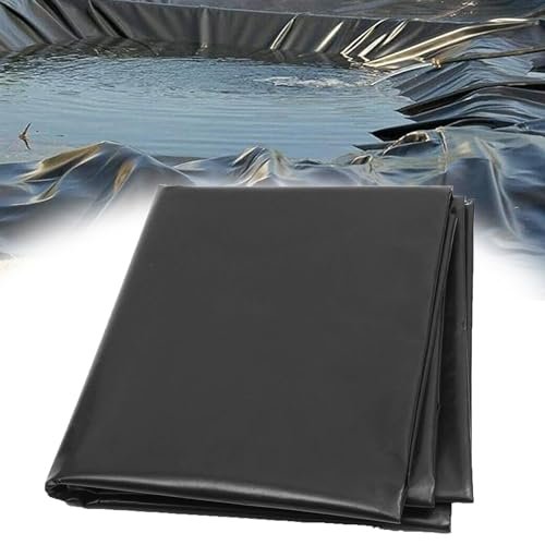 Black Pond Liner, 0.12 mm Thick, Flexible and Durable Waterproof HDPE Membrane for Fish Ponds, Waterfalls, Fountains and Water Gardens, 1 x 2 m, 2 x 5 m, 4 x 8 m, 5 x 6 m