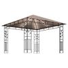 Gazebo with Mosquito Netting & LED String Lights, 3 x 3 x 2.73 m, Taupe view 4