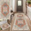 Gikleihwy Oriental Runner Rug 90 x 200 cm, Floral Pattern, Washable, Non-Slip view 1