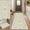 Gikleihwy Oriental Runner Rug, 90 x 350 cm, Floral Pattern, Washable, Non-Slip view 1