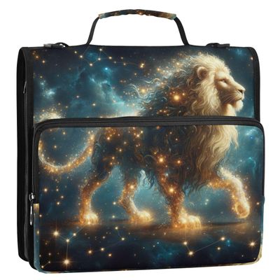 Celestial Leo School Folder Organizer Bag, Blue