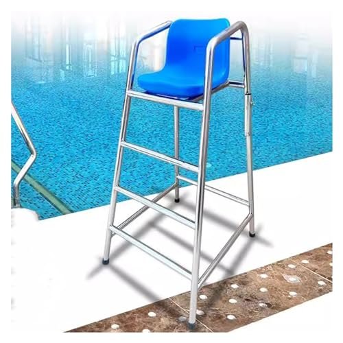 59-Inch Stainless Steel Lifeguard Chair with Pool Ladder