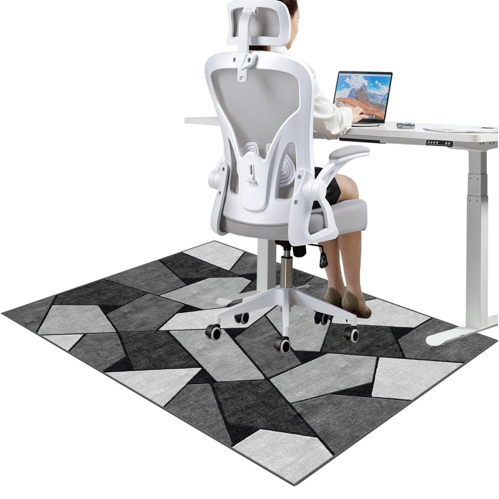 JaevKwzy Chair Mat for Hard Floors and Carpet, 55.1 x 63 in