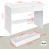 Modern Computer Desk with Drawer, 100 x 50 cm, White view 3