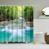 DMKHZY Anti-Mold Shower Curtain, Blue Sky Beach Landscape, 153 x 183 cm view 1