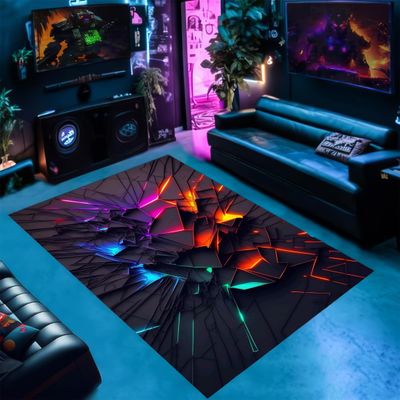PEIHUODAN Gaming Rug, 3D Neon Graffiti Gamepad Design, 120 x 180 cm, Color 1