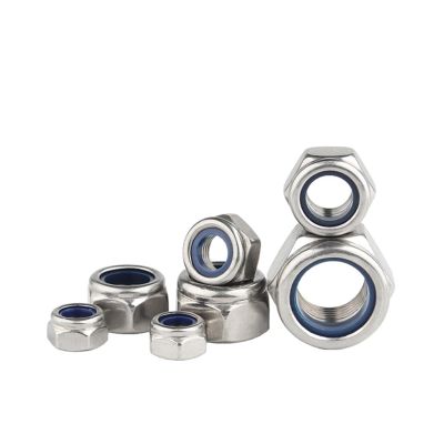 M2–M22 304 Stainless Steel Nylon-Insert Locknuts, DIN985, 1/5/10/20 pcs