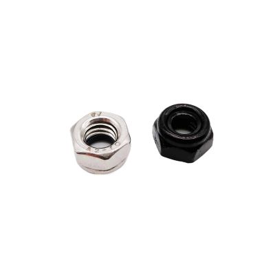 M3.5 Black 304 Stainless Steel Hex Lock Nuts with Nylon Insert, 25-Pack